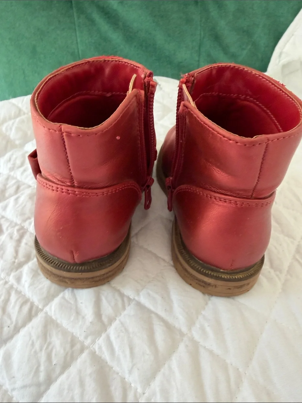 Cat & Jack Red Girls' Ankle Boots with Side Buckle